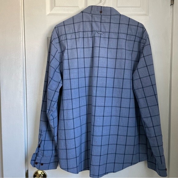 Ben Sherman plaid button down shirt long sleeve blue checkered print - Picture 7 of 8